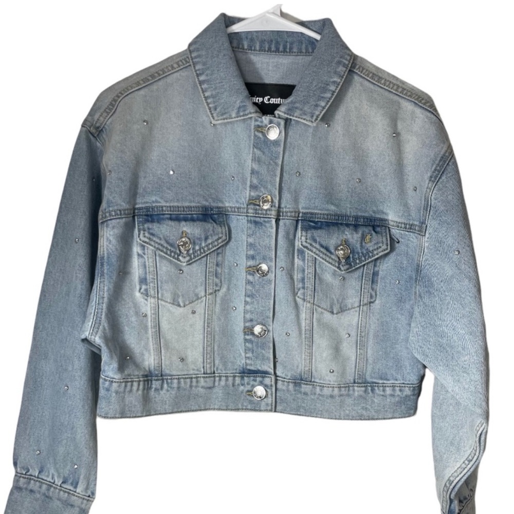 Juicy Couture denim jacket with rhinestones.